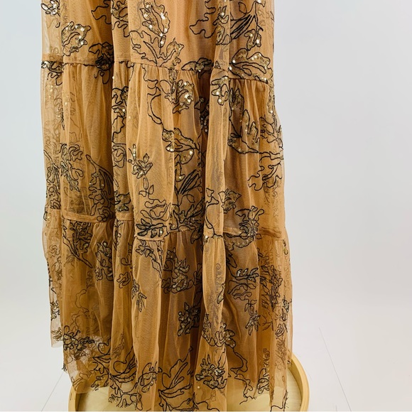 Anthropologie Bloggers Favorite Sequin Tulle Maxi Dress Small - Picture 7 of 14